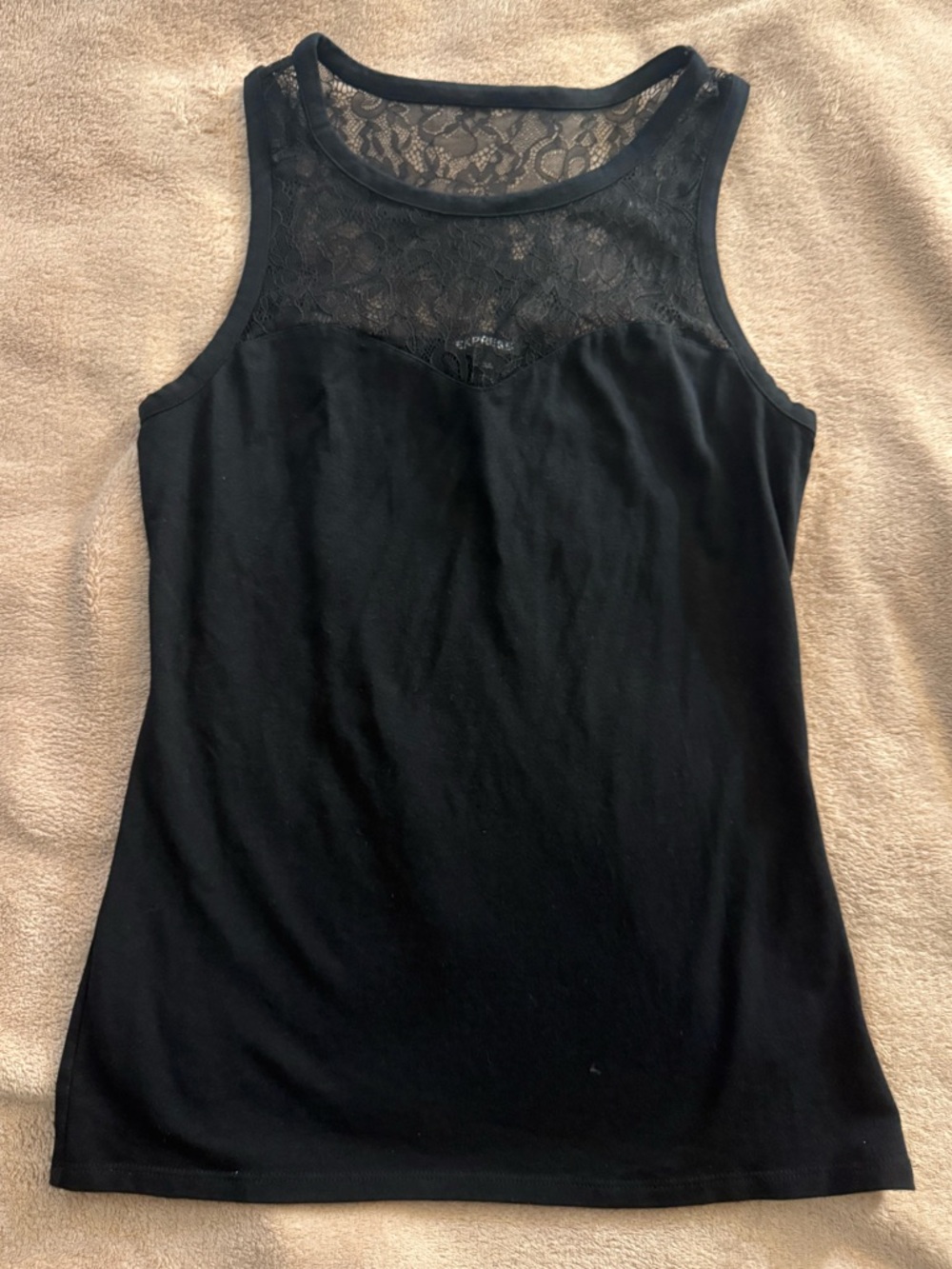 Express Black Lace Yoke Tank Top